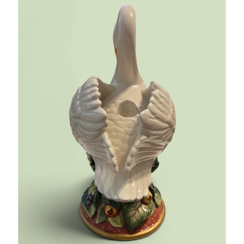 Swan Candleholder Fitz and Floyd Essentials Holiday Swan Collection Christmas - Picture 3 of 10